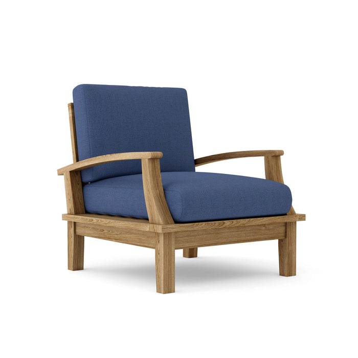 Anderson Teak Arm Chair Navy Anderson Teak Brianna Outdoor Wood Deep Seating Armchair