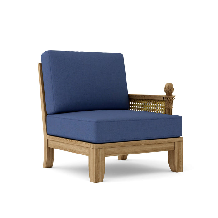 Anderson Teak Arm Chair Navy Anderson Teak Luxe Outdoor Wood Deep Seating Left Modular