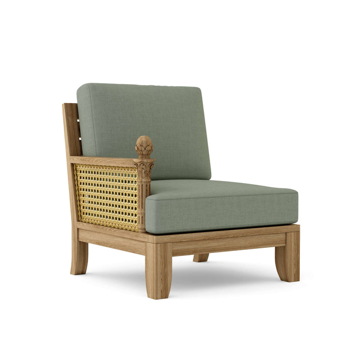 Anderson Teak Arm Chair Sage Anderson Teak Luxe Outdoor Wood Deep Seating Right Modular