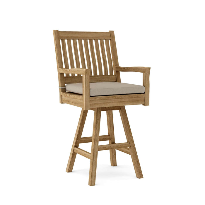 Anderson Teak Bar Chair Ash Anderson Teak Rialto Outdoor Wood Swivel Bar Armchair