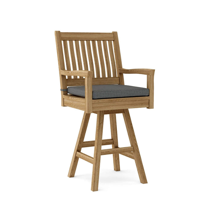 Anderson Teak Bar Chair Charcoal Anderson Teak Rialto Outdoor Wood Swivel Bar Armchair