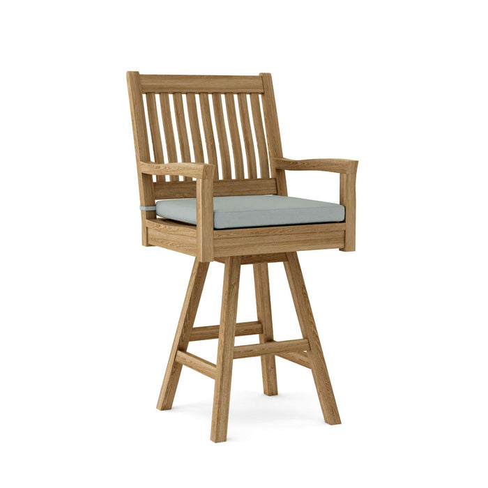 Anderson Teak Bar Chair Mist Anderson Teak Rialto Outdoor Wood Swivel Bar Armchair