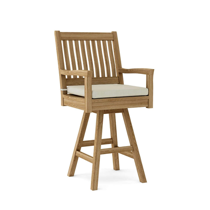 Anderson Teak Bar Chair Natural Anderson Teak Rialto Outdoor Wood Swivel Bar Armchair