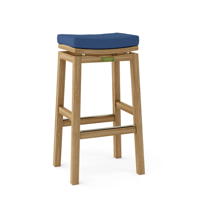 Anderson Teak Bar Chair Navy Anderson Teak Winston Outdoor Wood Backless Bar Chair