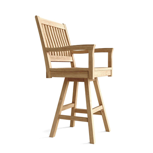 Anderson Teak Bar Chair None Anderson Teak Rialto Outdoor Wood Swivel Bar Armchair