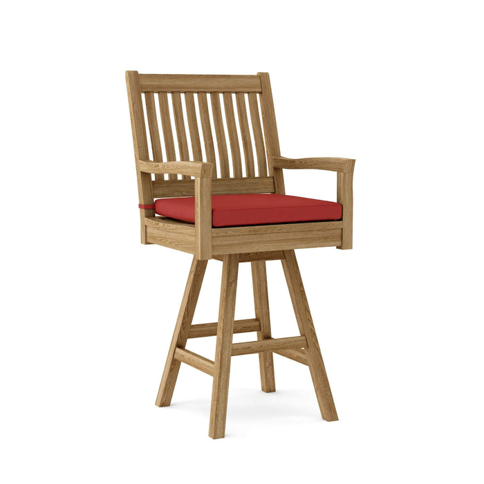 Anderson Teak Bar Chair Pomegranate Anderson Teak Rialto Outdoor Wood Swivel Bar Armchair