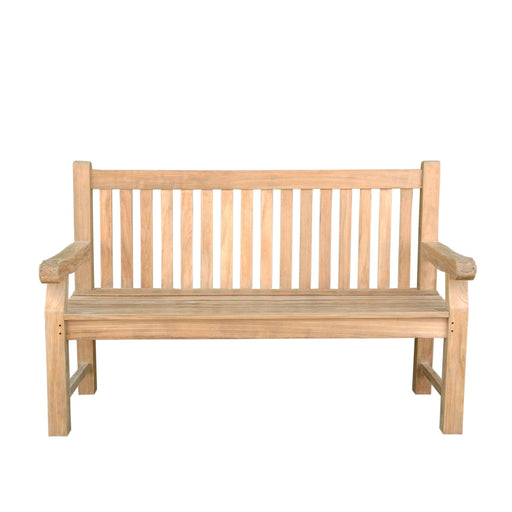 Anderson Teak Bench Anderson Teak Devonshire 3-Seater Bench with Handcrafted Flower