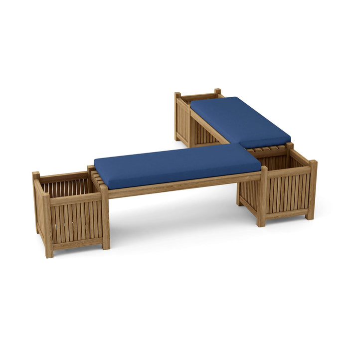 Anderson Teak Bench Navy Anderson Teak Planter Honey Golden Brown Outdoor Wood Bench