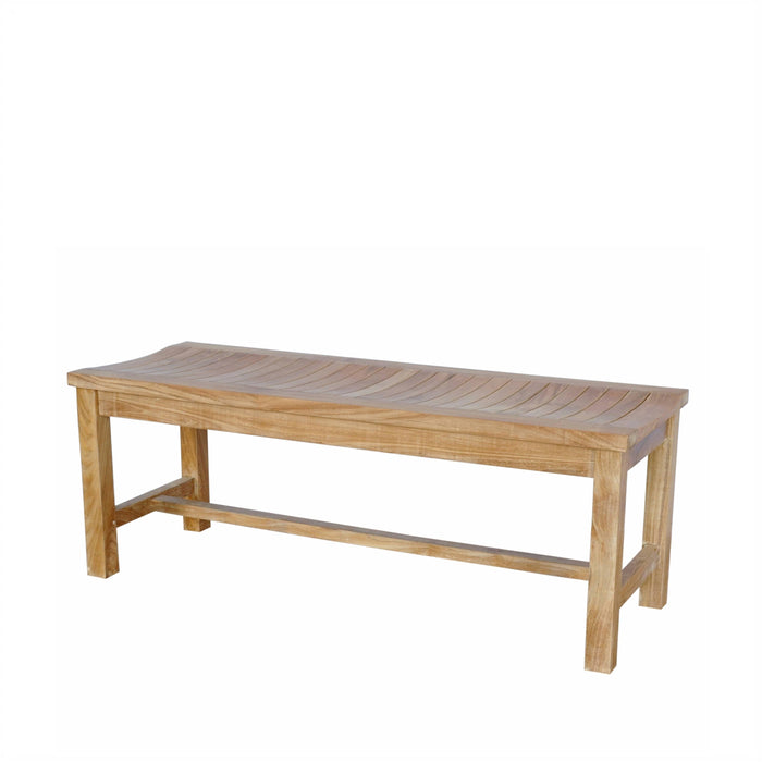 Anderson Teak Bench None Anderson Teak Casablanca 2-Seater Backless Outdoor Wood Bench