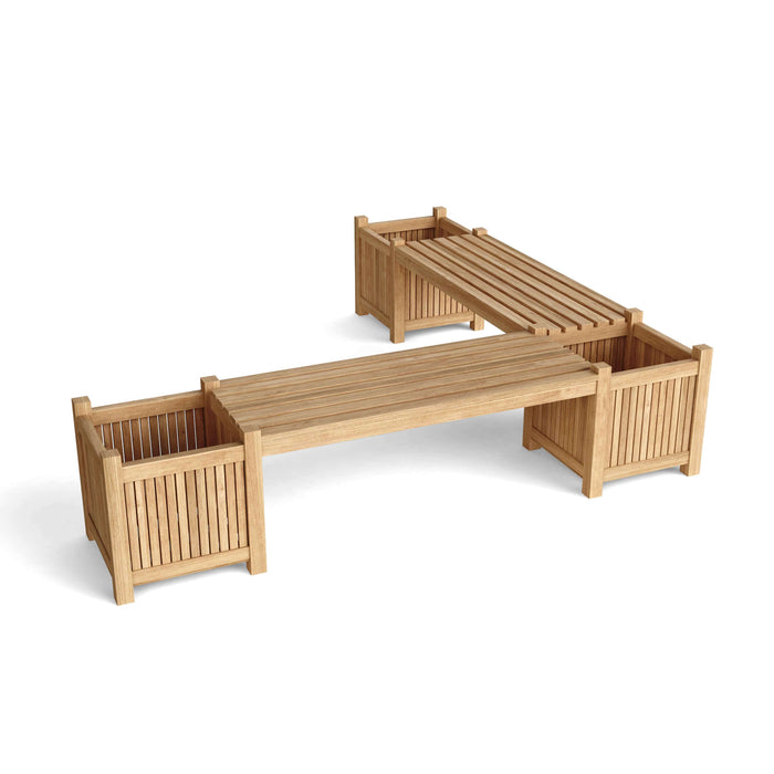 Anderson Teak Bench None Anderson Teak Planter Honey Golden Brown Outdoor Wood Bench