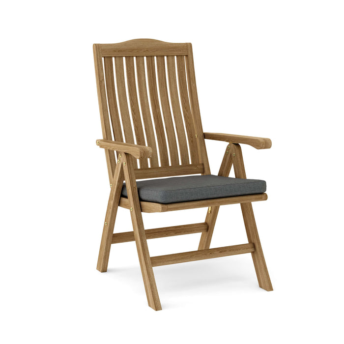 Anderson Teak Chair Charcoal Anderson Teak Katana 5-Position Reclining Folding Armchair