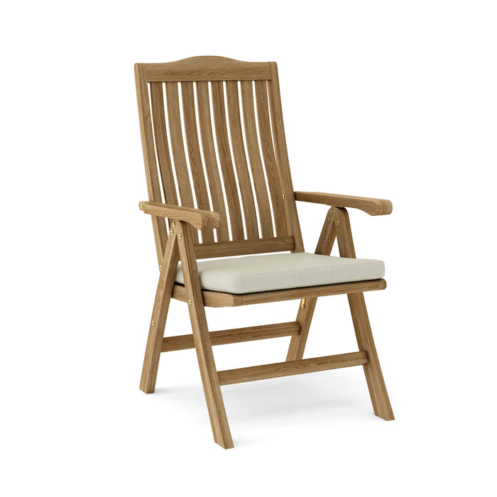 Anderson Teak Chair Natural Anderson Teak Katana 5-Position Reclining Folding Armchair