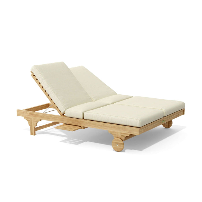 Anderson Teak Chaise Lounge Antique Beige Anderson Teak Bel-Air Double Sun Lounger