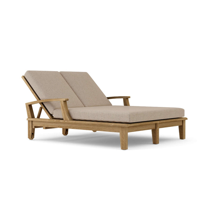 Anderson Teak Chaise Lounge Ash Anderson Teak Brianna Honey Golden Brown Double Sun Lounger