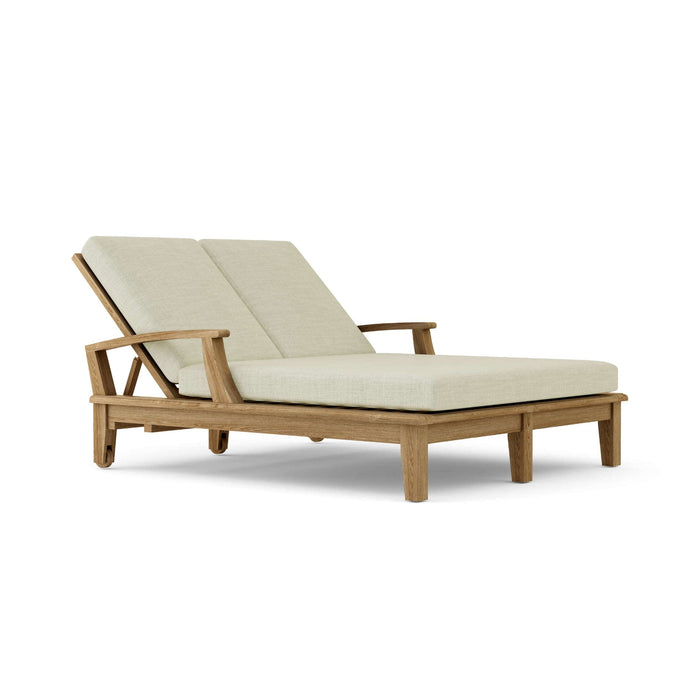 Anderson Teak Chaise Lounge Natural Anderson Teak Brianna Honey Golden Brown Double Sun Lounger