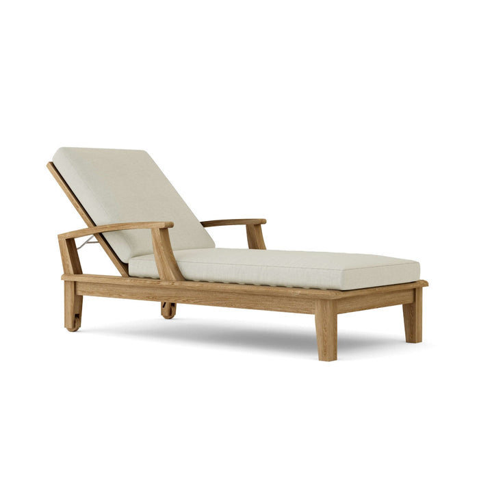 Anderson Teak Chaise Lounge Natural Anderson Teak Brianna Honey Golden Brown Sun Lounger