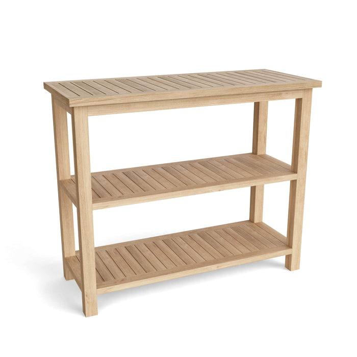 Anderson Teak Console Table Anderson Teak Outdoor Wood Towel Console Table