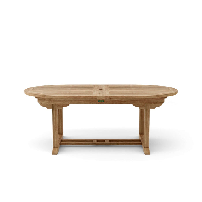 Anderson Teak Dining Table Anderson Teak Bahama 117″ Oval Double Extension Dining Table Extra Thick