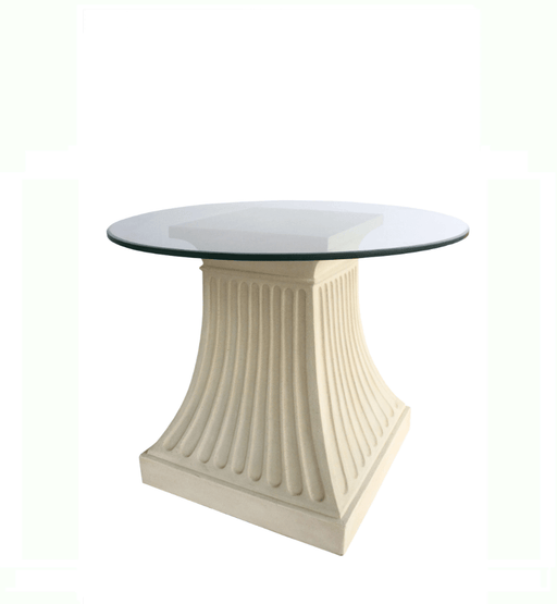 Anderson Teak Dining Table Anderson Teak Fluted Pedestal Round Glass Top Dining Table