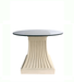 Anderson Teak Dining Table Anderson Teak Fluted Pedestal Round Glass Top Dining Table