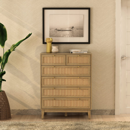 Anderson Teak Dresser Anderson Teak Bodrum Natural Beige Wood 6-Drawer Chest