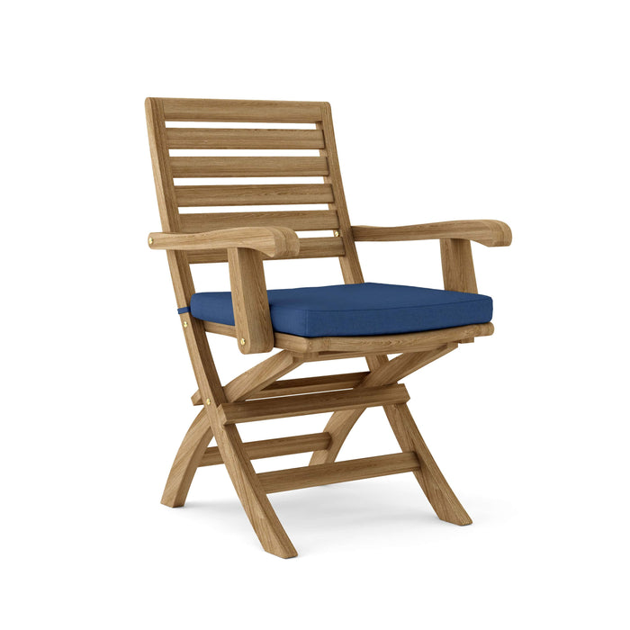 Anderson Teak Folding Chair Navy Anderson Teak Andrew Folding Outdoor Wood Armchair (2-pc)