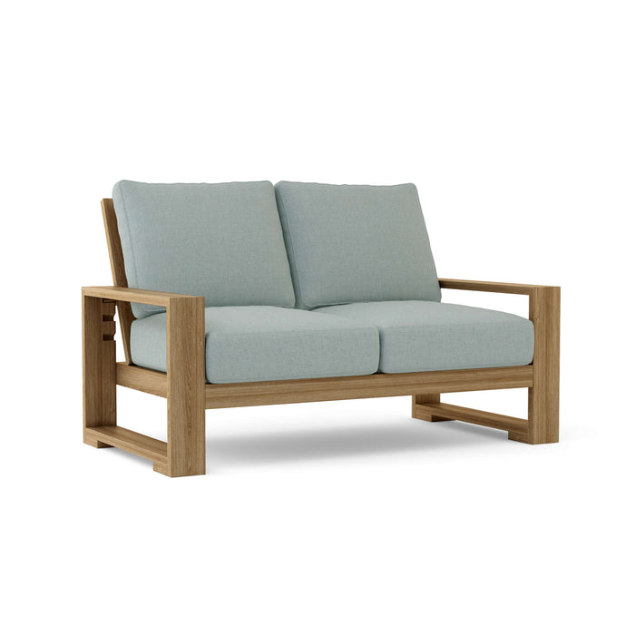 Anderson Teak Loveseat Mist Anderson Teak Capistrano Outdoor Wood Deep Seating Loveseat