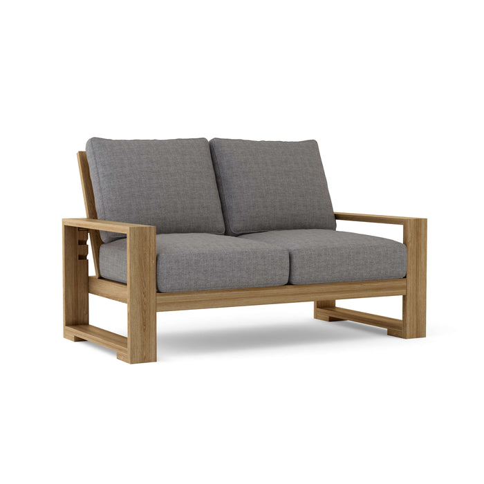 Anderson Teak Loveseat Slate Anderson Teak Capistrano Outdoor Wood Deep Seating Loveseat