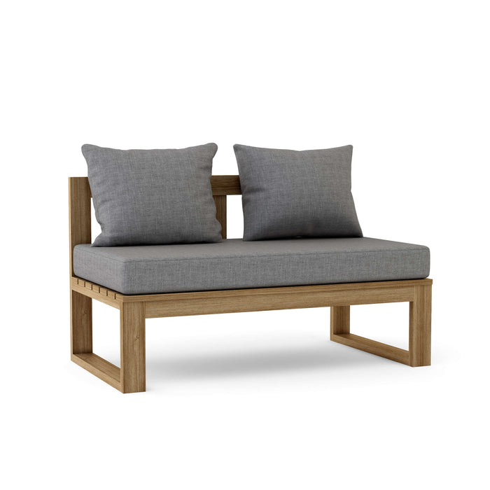 Anderson Teak Loveseat Slate Anderson Teak Straight Outdoor Wood Modular Deep Seating