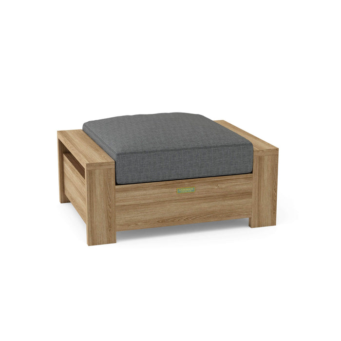 Anderson Teak Ottoman Charcoal Anderson Teak Madera Outdoor Wood Ottoman