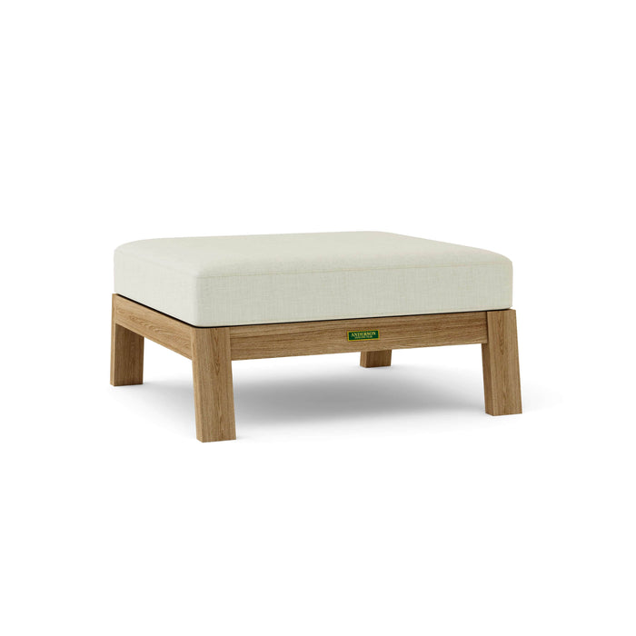 Anderson Teak Ottoman Natural Anderson Teak Palermo Outdoor Wood Ottoman