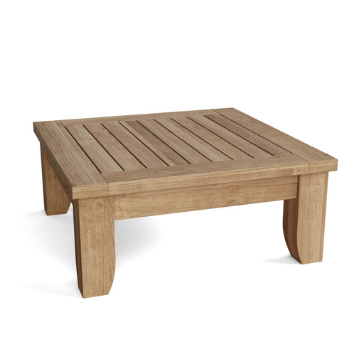 Anderson Teak Ottoman None Anderson Teak Luxe Outdoor Wood Ottoman with Cushion