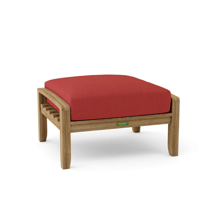 Anderson Teak Ottoman Pomegranate Anderson Teak Natsepa Honey Golden Brown  Outdoor Wood Ottoman