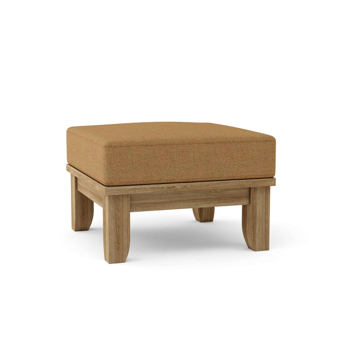 Anderson Teak Ottoman Teak Anderson Teak Luxe Outdoor Wood Ottoman with Cushion