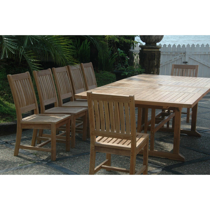 Anderson Teak Outdoor Set Anderson Teak 106″ Rectangular Dining Table and Dining Chair Set