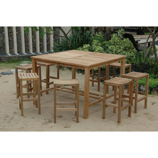 Anderson Teak Outdoor Set Anderson Teak 59″ Square Bar Table and Bar Chair Outdoor Set