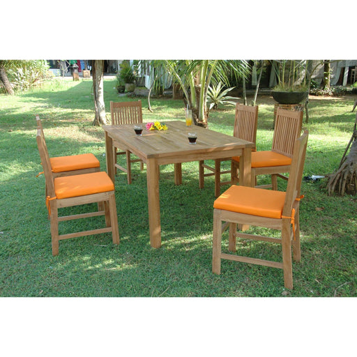 Anderson Teak Outdoor Set Anderson Teak 63″ Rectangular Dining Table and Dining Chair Set