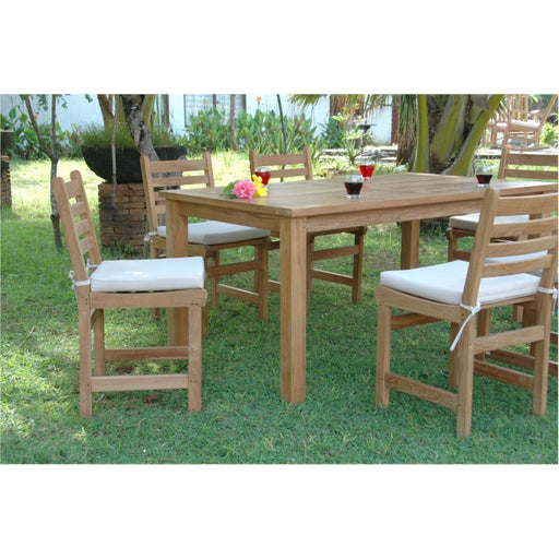 Anderson Teak Outdoor Set Anderson Teak  63″ Rectangular Dining Table and Windham Dining Chair Set