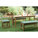 Anderson Teak Outdoor Set Anderson Teak 63″ Rectangular Dining Table Backless Bench and Backless Chair Set