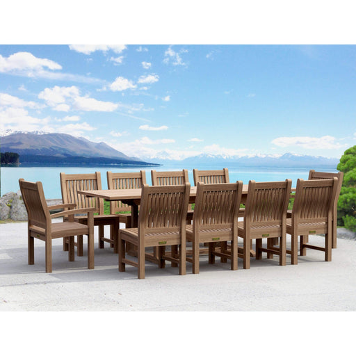 Anderson Teak Outdoor Set Anderson Teak 94″ Rectangular Dining Table Dining Chair and Armchair Set