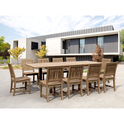 Anderson Teak Outdoor Set Anderson Teak 95″ Rectangular Dining Table and Dining Chair Set