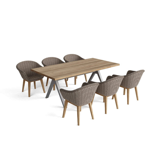 Anderson Teak Outdoor Set Anderson Teak Alura Rectangular Dining Table and Padua Dining Chair Set