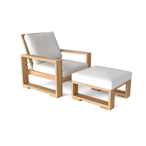 Anderson Teak Outdoor Set Anderson Teak Capistrano Deep Seating Armchair and Ottoman Set