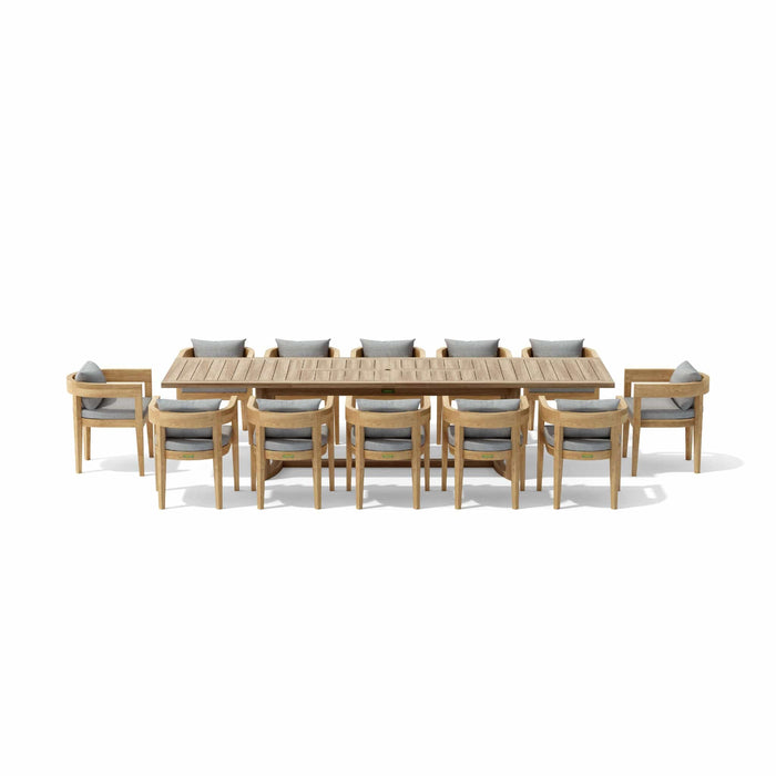 Anderson Teak Outdoor Set Anderson Teak Coronado Rectangular Dining Table and Dining Chair Set