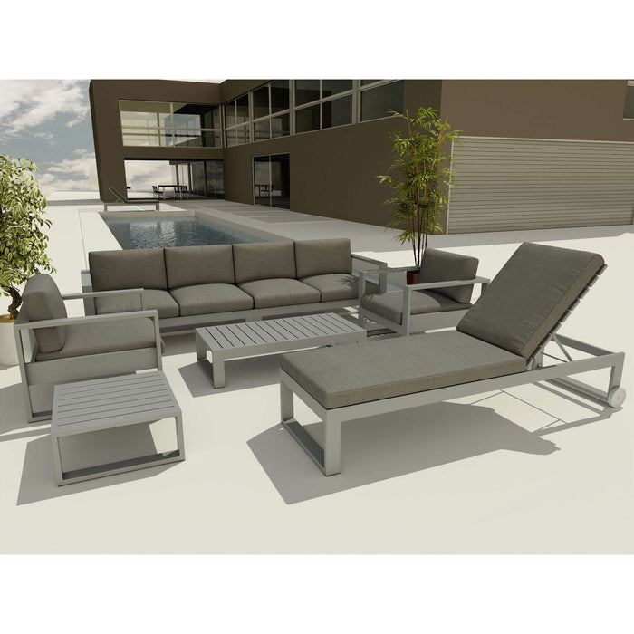 Anderson Teak Outdoor Set Anderson Teak Lucca 7pc Deep Seating Grey Lounger Set