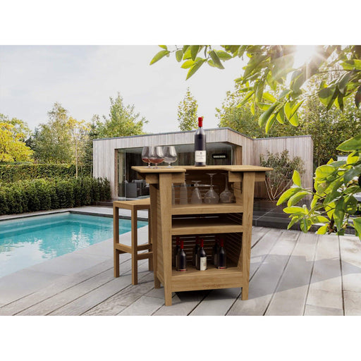 Anderson Teak Outdoor Set Anderson Teak Montego Bar Table and Backless Bar Chair Outdoor Set