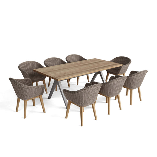 Anderson Teak Outdoor Set Anderson Teak Rectangular Dining Table and Padua Dining Chair Set