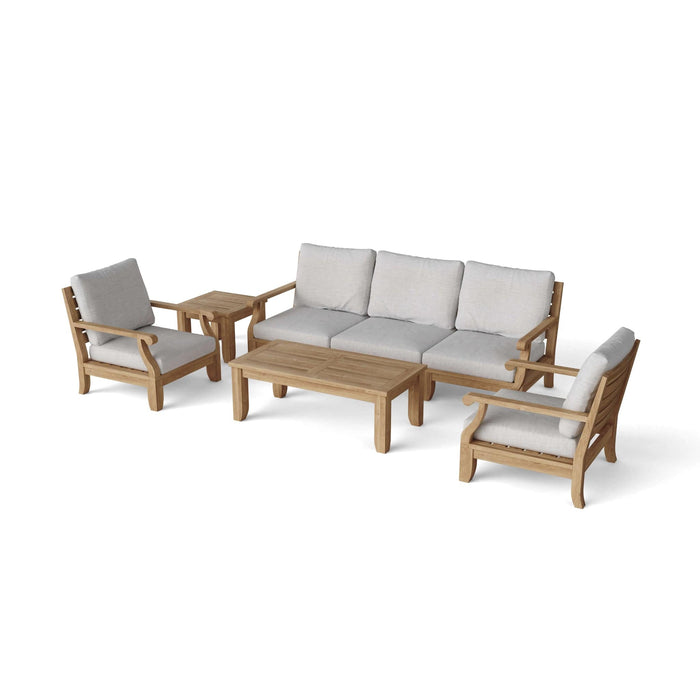 Anderson Teak Outdoor Set Anderson Teak Riviera 3pc Modular Seat, 2 Armchair, Side Table and Coffee Table Set