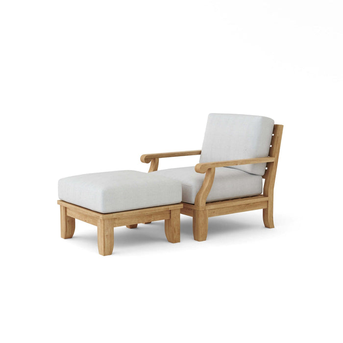 Anderson Teak Outdoor Set Anderson Teak Riviera Deep Seating Armchair and Ottoman Set