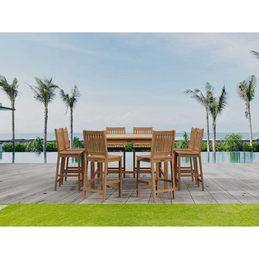 Anderson Teak Outdoor Set Anderson Teak Windsor 59″ Square Bar Table and Bar Chair Set